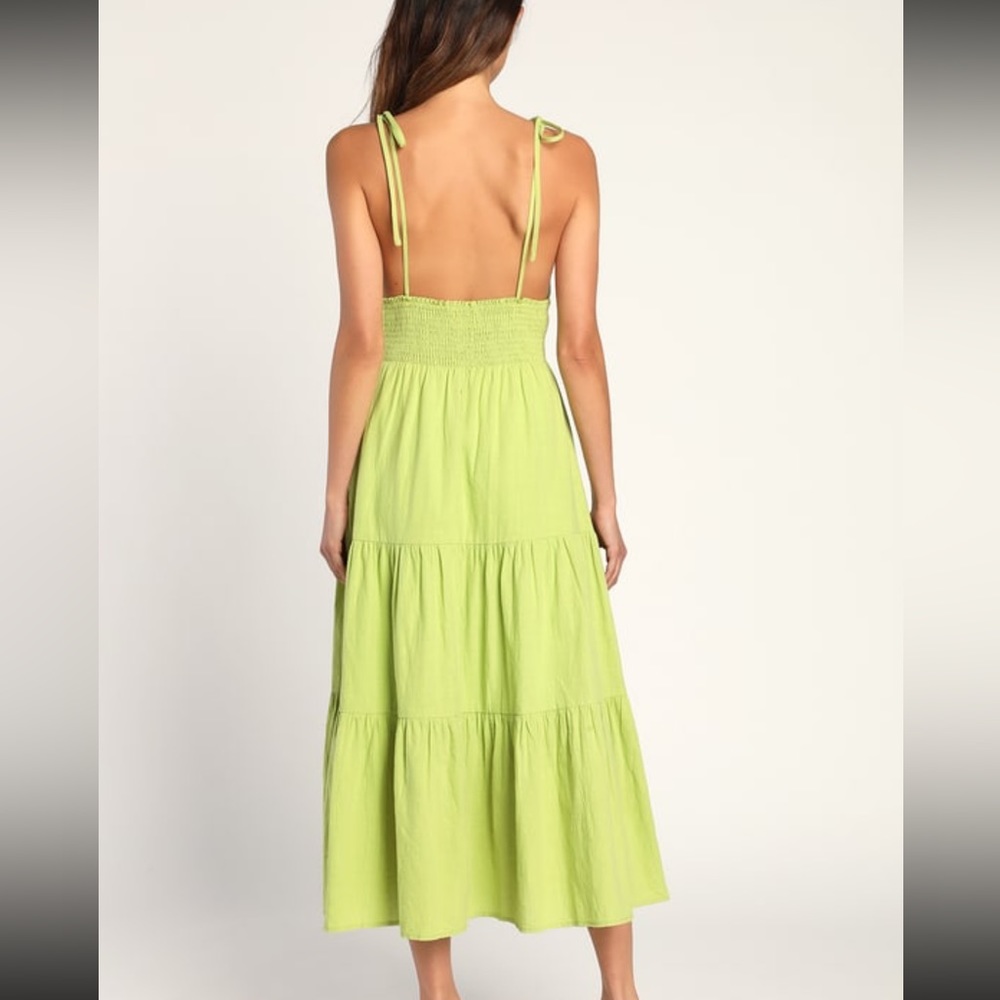 Lulus Midi Dress with Buttons and Bows